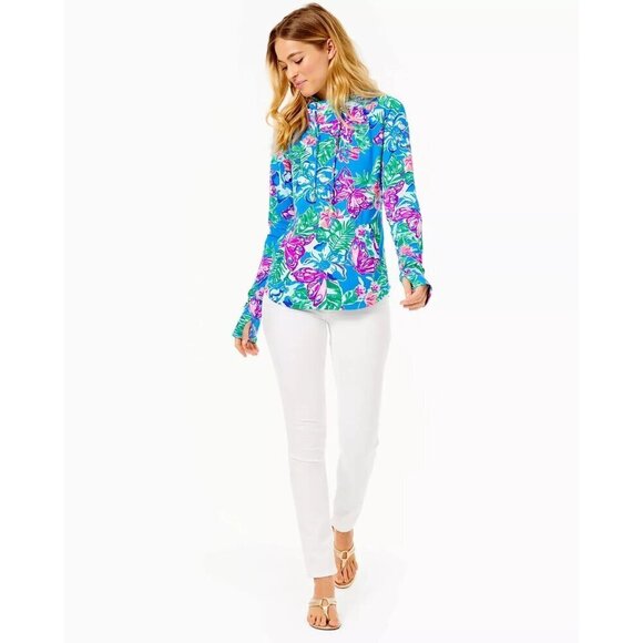 Lilly Pulitzer UPF 50+ Chilly Lilly Lilblock popover XS Hooded Face Mask XXS - Picture 2 of 9